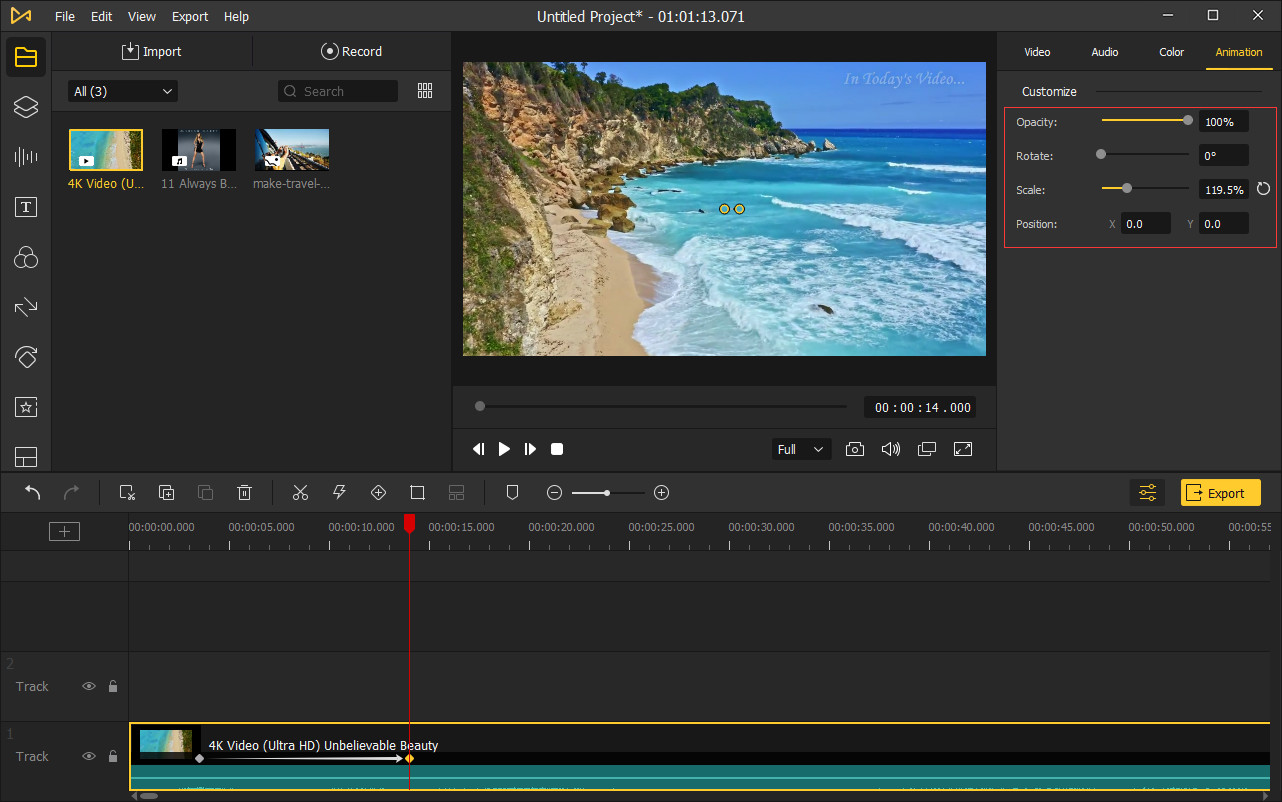 add and edit keyframes