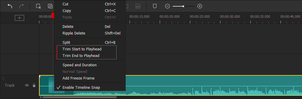 split start or end to playhead